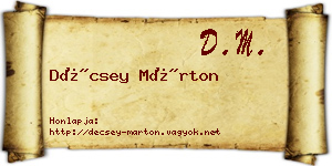 Décsey Márton névjegykártya