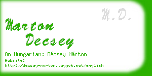 marton decsey business card