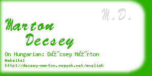 marton decsey business card